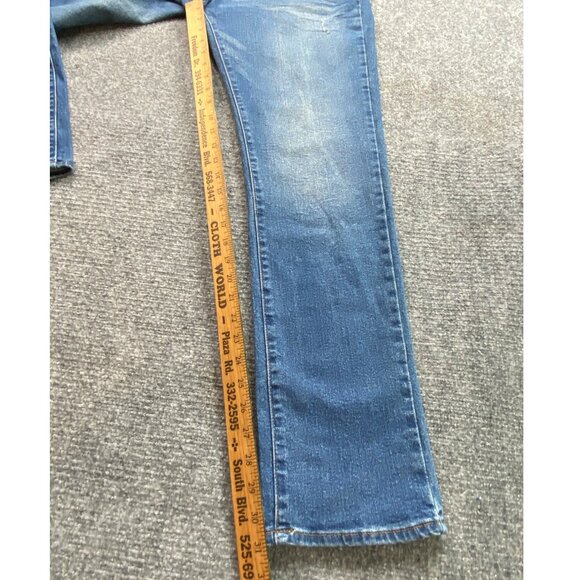 MBX Denim Jeans Mens W34 L30 Classic Fit Slim Straight Leg Distressed Whiskers - Picture 6 of 15